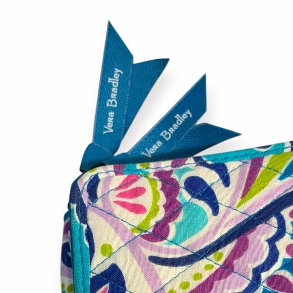 VERA BRADLEY Women’s Blue Multicolor Waikiki Paisley Wallet - Picture 4 of 6